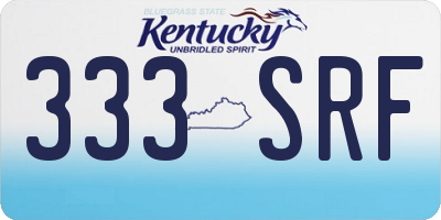KY license plate 333SRF
