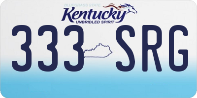 KY license plate 333SRG