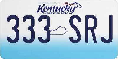 KY license plate 333SRJ
