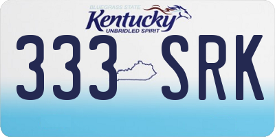 KY license plate 333SRK