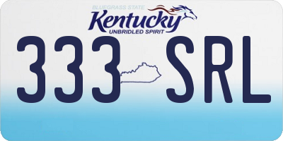 KY license plate 333SRL
