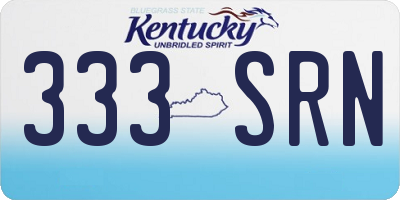 KY license plate 333SRN