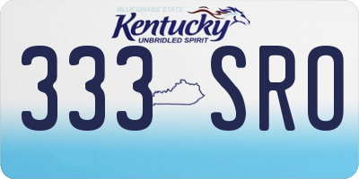 KY license plate 333SRO