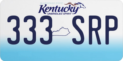 KY license plate 333SRP