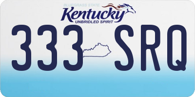 KY license plate 333SRQ