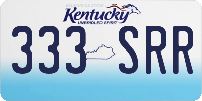 KY license plate 333SRR