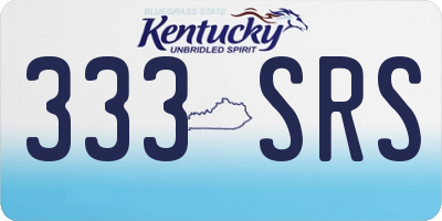 KY license plate 333SRS