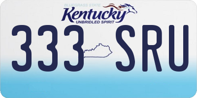 KY license plate 333SRU