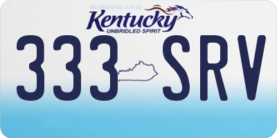 KY license plate 333SRV