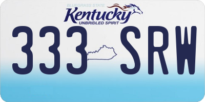 KY license plate 333SRW