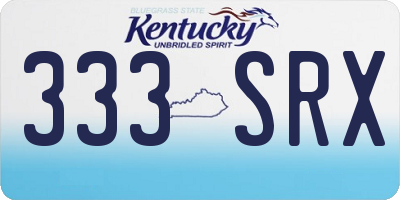 KY license plate 333SRX