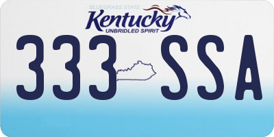 KY license plate 333SSA