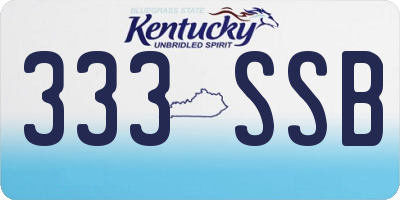 KY license plate 333SSB