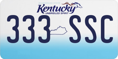 KY license plate 333SSC
