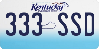 KY license plate 333SSD