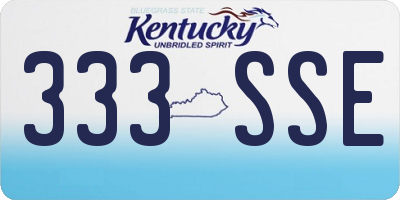 KY license plate 333SSE