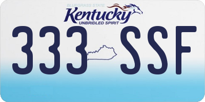 KY license plate 333SSF