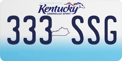 KY license plate 333SSG