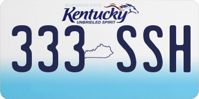 KY license plate 333SSH