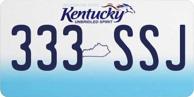 KY license plate 333SSJ