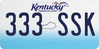 KY license plate 333SSK