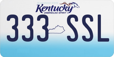 KY license plate 333SSL