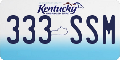 KY license plate 333SSM