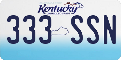 KY license plate 333SSN