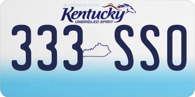 KY license plate 333SSO