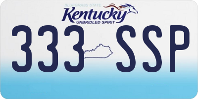 KY license plate 333SSP