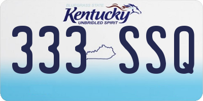 KY license plate 333SSQ