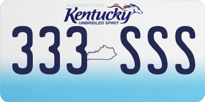 KY license plate 333SSS