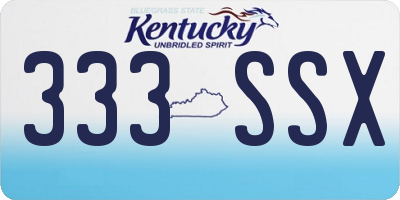 KY license plate 333SSX
