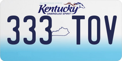 KY license plate 333TOV