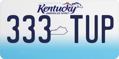KY license plate 333TUP