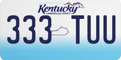 KY license plate 333TUU