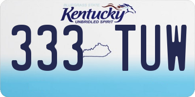 KY license plate 333TUW