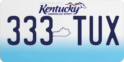 KY license plate 333TUX