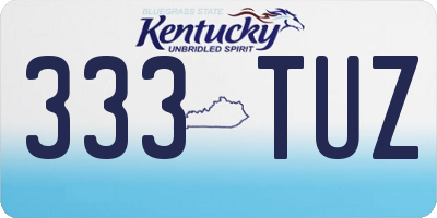 KY license plate 333TUZ