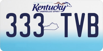 KY license plate 333TVB