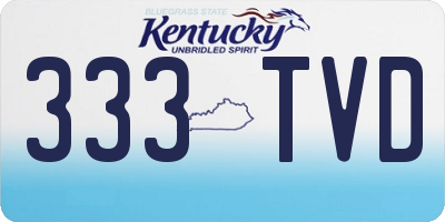 KY license plate 333TVD
