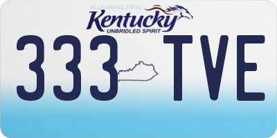 KY license plate 333TVE