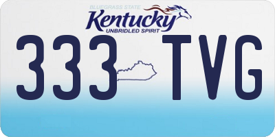 KY license plate 333TVG