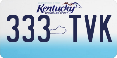 KY license plate 333TVK