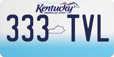 KY license plate 333TVL