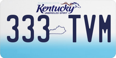 KY license plate 333TVM