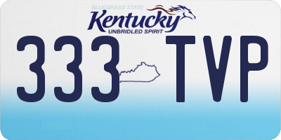 KY license plate 333TVP