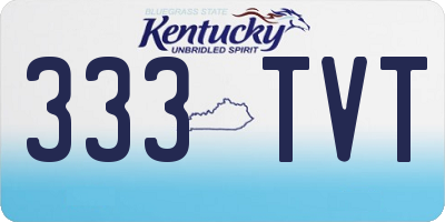 KY license plate 333TVT