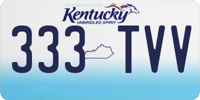 KY license plate 333TVV
