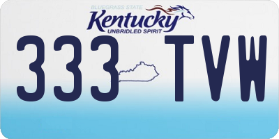 KY license plate 333TVW